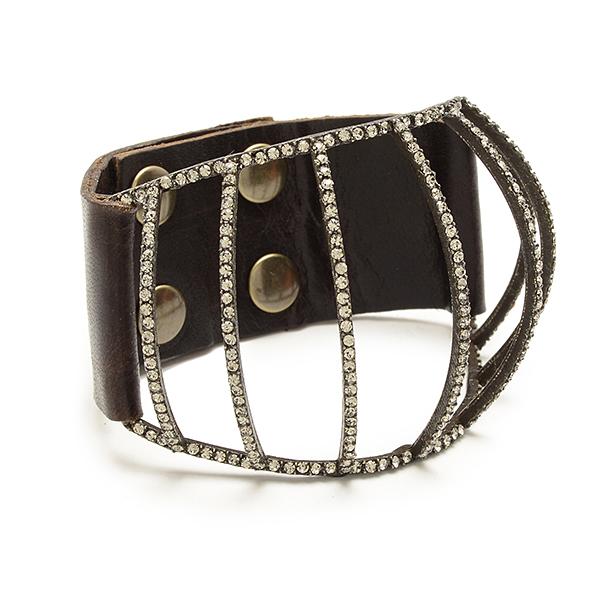 Rebel Designs Belled Out Cage leather bracelet