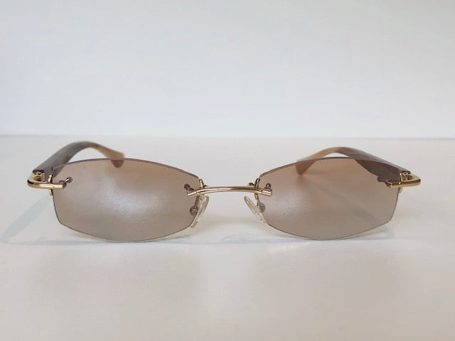 Gold & Wood Rimless-Buffalo Horn